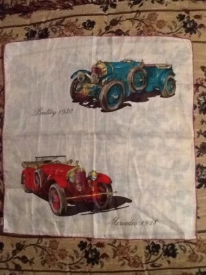 A. SKANDIA PRINT HANKY MERCEDES BENTLY ANTIQUE CARS 1965 - Image 1 of 3