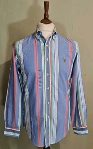 Polo Ralph Lauren Oxford Pony Logo Classic Fit Stripe Longsleeve Shirt  Size S - Picture 1 of 6