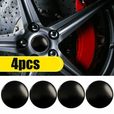 4x 2.2"Car Wheel Center Hub Cap Sticker DOME SHAPE Decal Auto Accessory Black  — 第 1/4 张图片