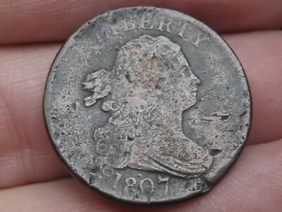 1807 Draped Bust Half Cent- VG/Fine Obverse Details - Image 1 of 4