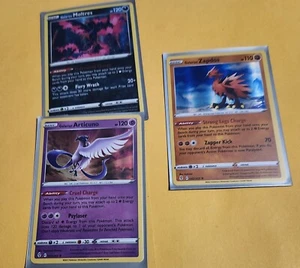 Pokemon Galarian Articuno, Zapdos, Moltres Holos X3 9 Total - Picture 1 of 1