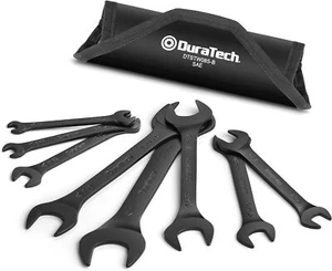 8-Piece SAE Super-Thin Open End Wrench Set - 1/4" to 1-1/16", Black Coating, Rol - Picture 1 of 3