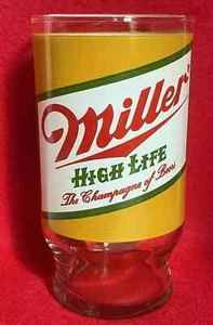 Vaso de cerveza Miller High Life vintage - Imagen 1 de 5
