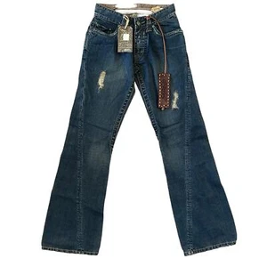 Pantalones de mezclilla Stitch's Y2K Nebraska acampanados pierna ancha botón mosca níquel búfalo talla 28 nuevos con etiquetas - Imagen 1 de 9