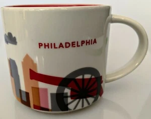 Taza de té de café Starbucks Philadelphia You Are Here 14 oz serie City 2015 - Imagen 1 de 7
