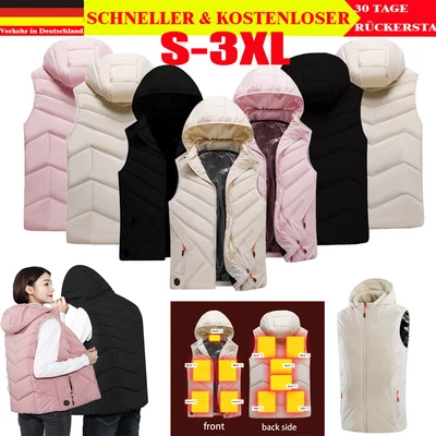 MARKENLOS Damen Heizweste 11 Zonen USB Beheizbare Weste Heizjacke Beheizt Wärme Top S-3XL