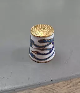Grúa dedal Cloisonne de oro blanco de colección - Imagen 1 de 8
