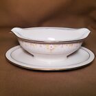 Noritake FRAGRANCE 7025 Gravy Boat w/ Attached Plate - EXCELLENT CONDITION 