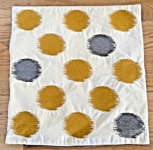 West Elm bestickter Kissenbezug dekorativ creme, gelb & grau modern 18"x18" - Bild 1 von 3