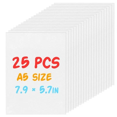 REGUICORP 25 Pieces Shrinky Dink Sheets Kit, 7.9 X 5.7-inch Shrink Paper Transparent