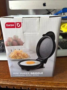 Dash Mini Maker Griddle - 4 inch cooking surface, 350 Watt, Colors Black/Aqua - Picture 1 of 5