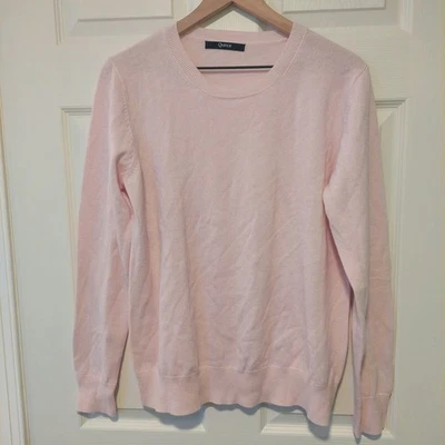 ¡NUEVO SIN ETIQUETAS! Suéter Quince 100 % cachemir cuello redondo rosa suave! Talla XL! (E37) Foto 1 de 4