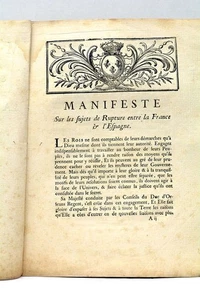 Document rapports entre l'Espagne et la France après le Traité d'Utrecht 1719 - Imagen 1 de 9