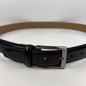 Cinturón de cuero negro Dockers para hombre talla 40 | 1,25” ancho hebilla plateada genuino - Imagen 1 de 11