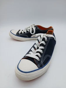 Superdry Low Top Trainers Navy White Canvas Lace Up UK 7 - Picture 1 of 9