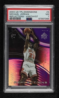 2003-04 Triple Dimensions Reflections Amethyst /300 Michael Jordan #5 PSA 7 HOF - Image 1 of 2