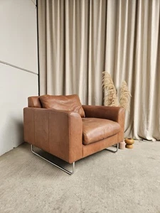 Vtg Late Mid Century Habitat Leather Lounge Chair Scandi Danish Retro R835 - Picture 1 of 19