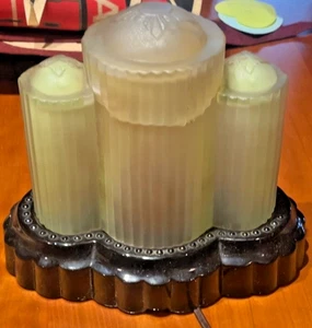 ANTIQUE! WORKS! Art Deco Table Lamp Glass Top Detachable 8" long x 7.5" tall - Picture 1 of 7