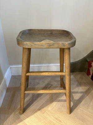 Solid Oak Bumble Bar Stool, Loaf - Image 1 of 3