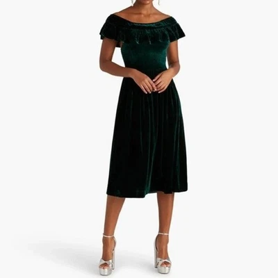 Hill House Home Akilah Emerald Green Velvet Silk Blend Nap Dress NWT Medium - Image 1 of 4