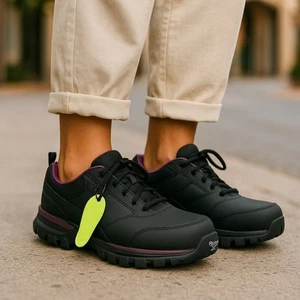 Zapato de Trabajo Deportivo Industrial Reebok Mujer Cojín Puntera de Seguridad, Negro Talla 6.5 - Imagen 1 de 6