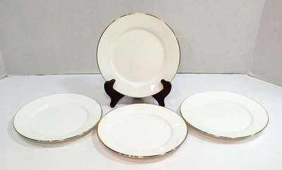 Juego de 4 platos de pan aperitivo de postre Lenox ESPECIAL 6,25" blanco con adornos dorados Foto 1 de 4