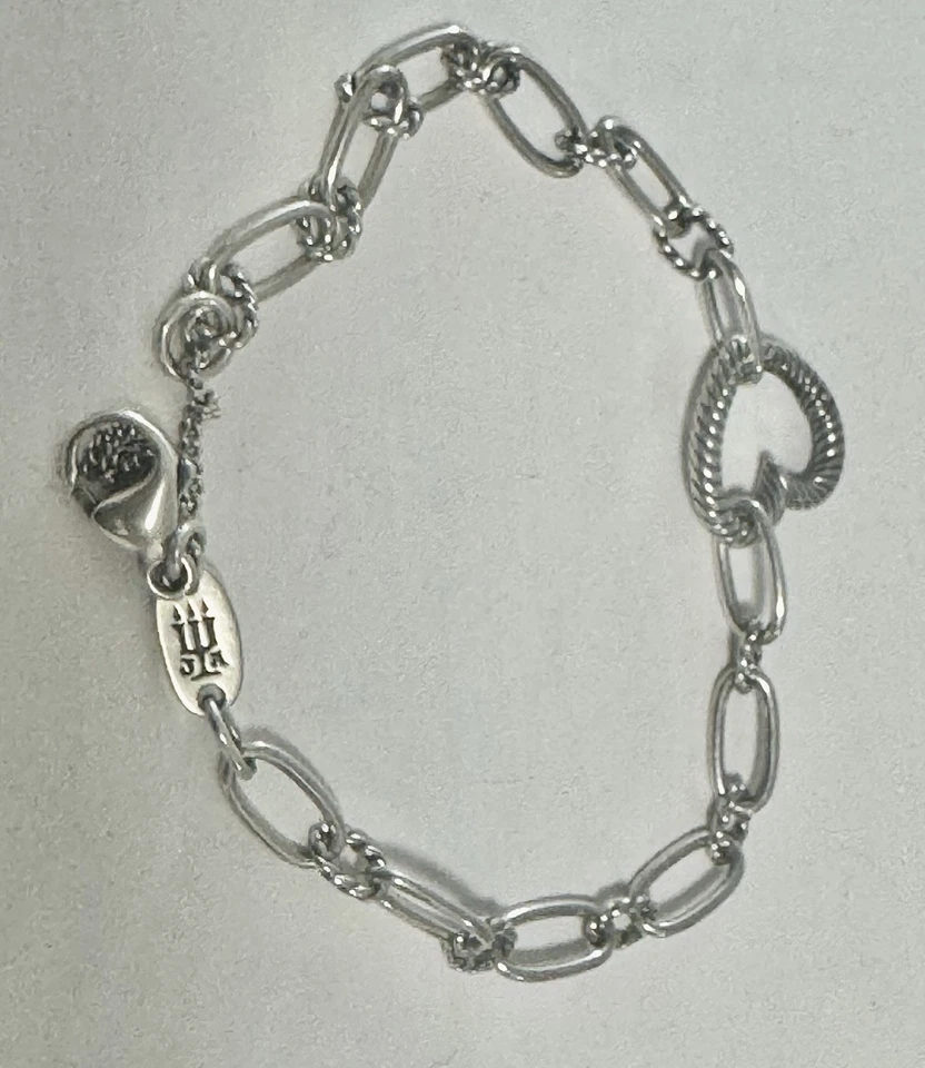 Вышедший на пенсию браслет-сердце из чистого серебра James Avery 7,5 дюйма 10 г JA Hallmark - Изображение 1 из 4