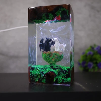 Lámpara Dragón Desdentado, Lámpara de Resina Epoxi, Luz de Noche Personalizada, Regalo de Halloween Foto 1 de 4