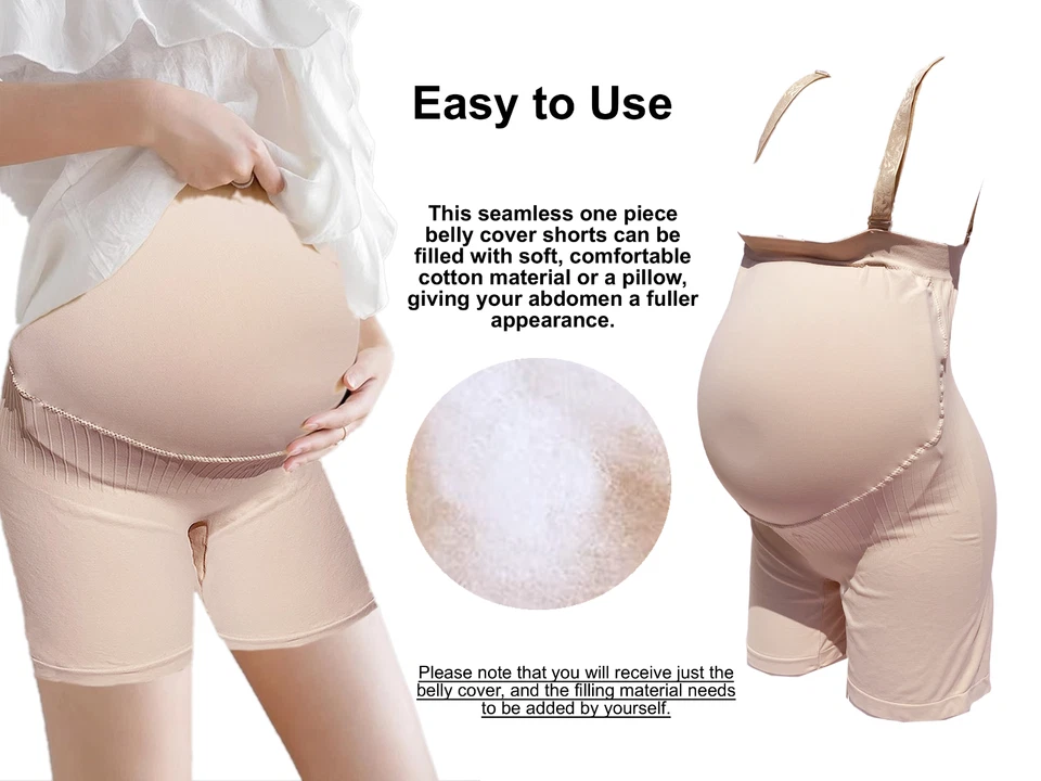 Pantalones Cortos BIMEI Banda para el Vientre Sin Costuras Embarazo Mujeres Cubierta para el Vientre Falso Actor Foto 1 de 4