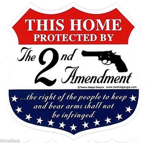 "This Home Protected by the Second Amendment" Bumper Sticker with free Decals - Bild 1 von 2