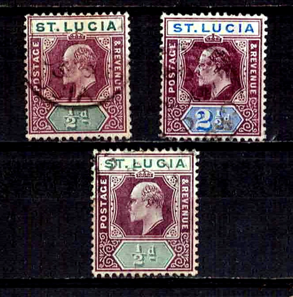 ST LUCIA 1902-03,  SG#58, 60. KEII  Fine used - Image 1 of 1