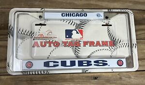New in Box CHICAGO CUBS MLB Baseball Chrome Auto Car License Plate Frame Nice!