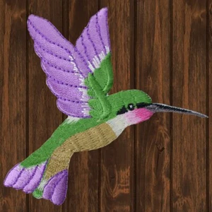 Large Hummingbird Embroidered Patch — Iron On - Picture 1 of 1