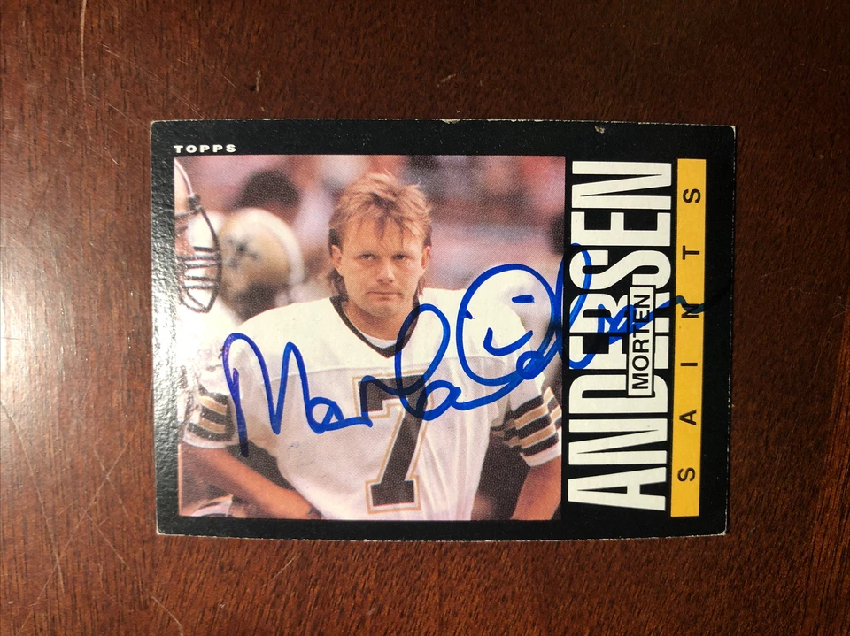 Morten Andersen Signed 1985 Topps New Orleans Saints #101 Football Card - Image 1 of 2