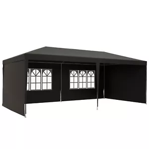 More details for outsunny 6m x 3m garden gazebo marquee canopy party tent canopy patio dark grey