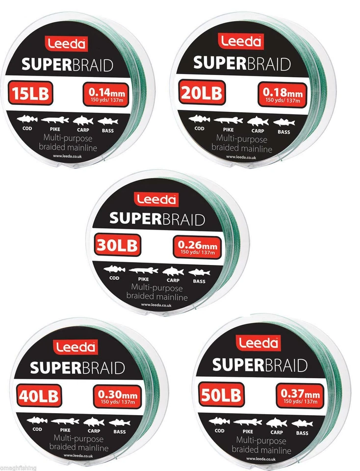 Leeda Super Braid Fishing Line 150 Yard Spool**15,20,30,40 50lb BS**Carp Pike  - Image 1 of 1