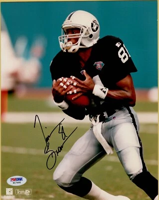 Tim Brown HOF'er Oakland LA Raiders Signed 8x10 Photo w/PSA DNA COA ( 1 of 3 ) - Image 1 of 3