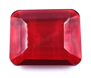 LAB CREATED CERTIFIED 86.30 CT BRAZIL RED TOPAZ EMERALD CUT LOOSE GEMSTONE 5MTC - Bild 1 von 8