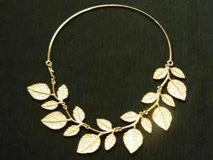 Designer Metal Leaf Mother Nature Choker Necklace - Picture 1 of 6