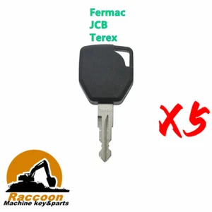 5pcs 81404 Fits Fermac JCB Terex Backhoe Heavy Equipment Ignition Starter Key - Picture 1 of 3