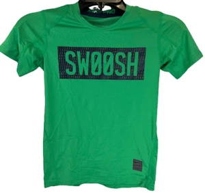 Nike Boy's Cool Swoosh Logo Fitted Training Activewear T-Shirt, Green, XS - Picture 1 of 8