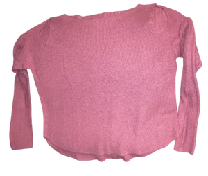 Women’s Cold Shoulder Pink Mock Neck Ribbed Soft Viscose Sweater Size Large - Picture 1 of 11