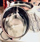 Rancher stainless steel oval roaster with rack+lid