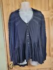 Women?S Free People Long Sleeve Ruffle Top/Blouse Size Extra Small Xs