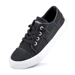 Women's Canvas Slip on Sneakers Casual Walking Shoes Tennis Flat Dress Shoes - Picture 1 of 73