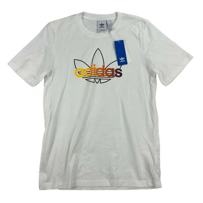 Мужская футболка Adidas Ombre спортивный логотип графический короткий рукав белая S - Изображение 1 из 4