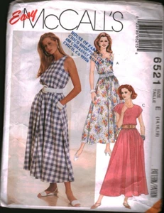 6521 Vintage McCalls SEWING Pattern Misses 1990s Semi Fitted Dress Summer Spring - Picture 1 of 2