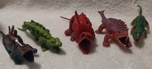 Vintage Dinosaurs Approx. 1"- 3" Tall Lot Of 5 Rubber Toy Hong Kong - Picture 1 of 5