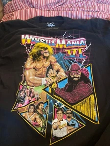 WWE WrestleMania VI Ultimate Warrior Macho Man Vintage Style 1990's T Shirt M - Picture 1 of 2