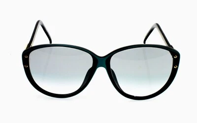 Vintage Christian Dior 2277 90 Oversized Black and Blue Sunglasses 1980 - Image 1 of 4